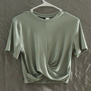 H&M Green Ribbed Crop Top